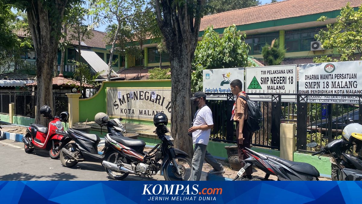 Gedung sekolah SMPN 18 Malang tempat kasus dugaan kekerasan siswa terjadi