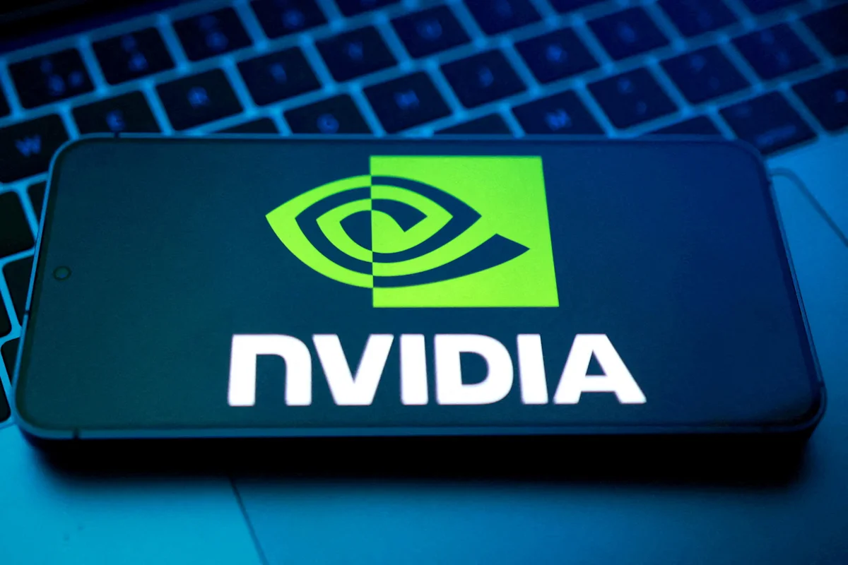 Grafik pergerakan saham Nvidia yang mencetak rekor tertinggi sepanjang masa