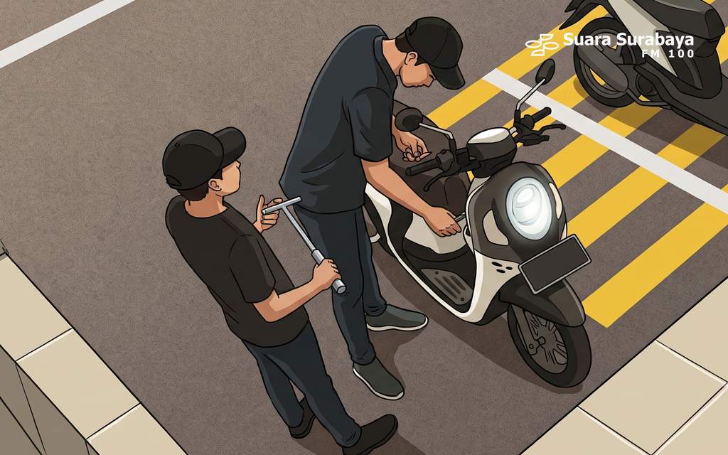 Ilustrasi pencurian sepeda motor di wilayah Surabaya, Sidoarjo, dan Gresik
