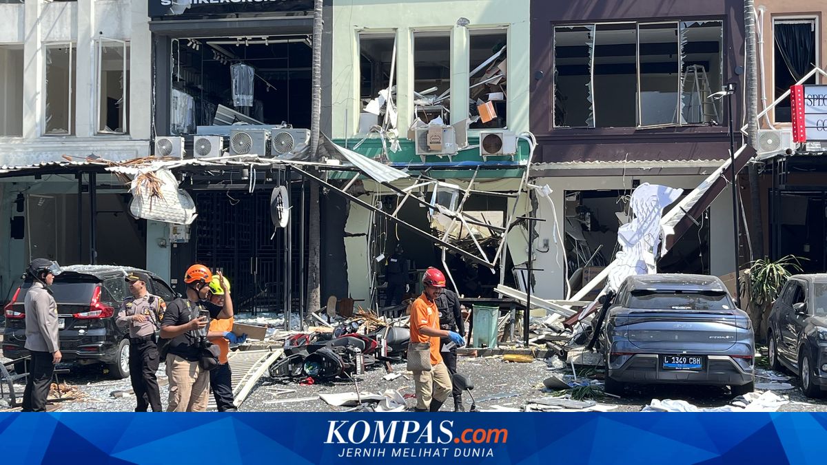 Kondisi kerusakan bangunan akibat ledakan di Ruko Pakuwon City Surabaya
