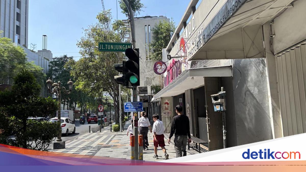 Kucing memakai kostum unik yang dibawa pemiliknya di kawasan Jalan Tunjungan Surabaya