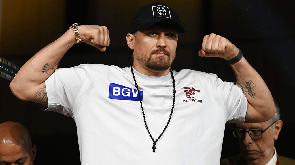 Oleksandr Usyk dalam sesi latihan tinju kelas berat