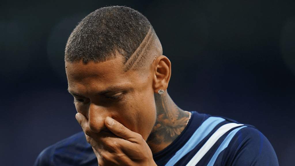 Richarlison dalam sesi latihan bersama Tottenham Hotspur