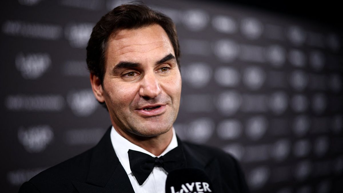 Roger Federer saat memberikan wawancara di ajang Laver Cup