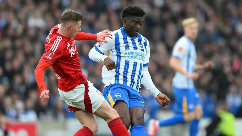 Trofi Premier League berkilau di stadion dengan latar belakang lapangan hijau